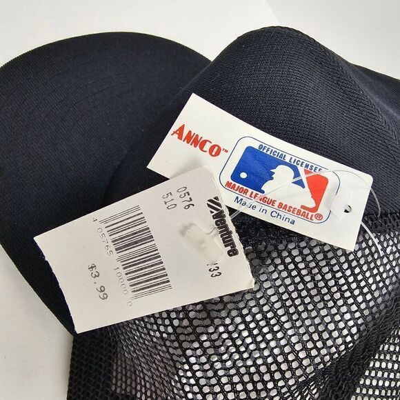 Vtg Chicago White Sox ANNCO Black Adjustable‎ Snapback MLB Baseball Hat Cap NWT - Picture 4 of 10